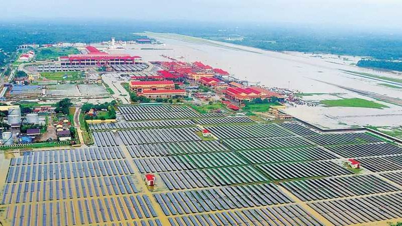 kochi airport grows vegetables under Solar Power Plant